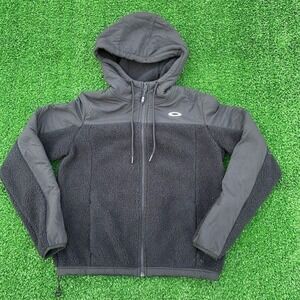 Oakley Elsa 3.0 Women's Black Sherpa Fleece Jacket Size S Hooded Full-Zip
